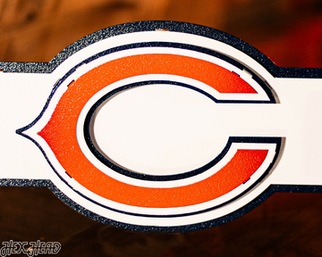 Chicago Bears Wordmark 3D Vintage Metal Wall Art
