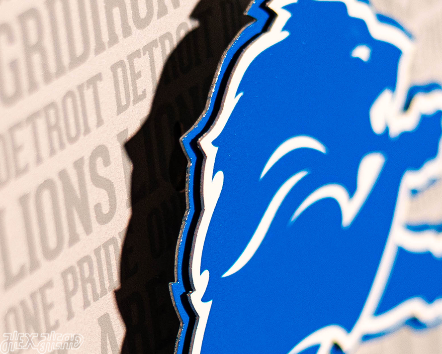 Detroit Lions CRAFT SERIES 3D Embossed Metal Wall Art