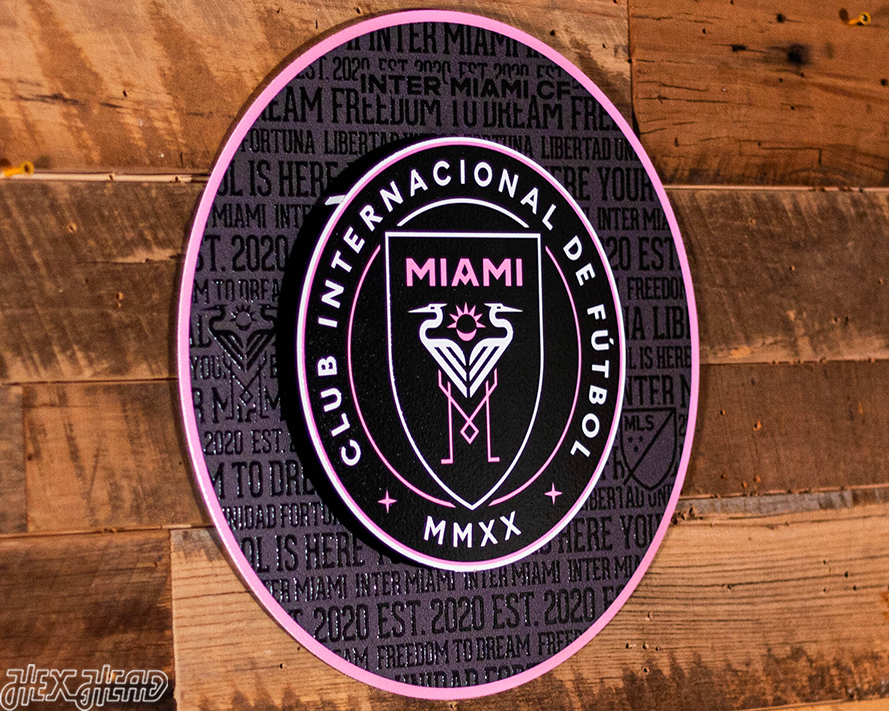 Inter Miami CRAFT SERIES 3D Embossed Metal Wall Art