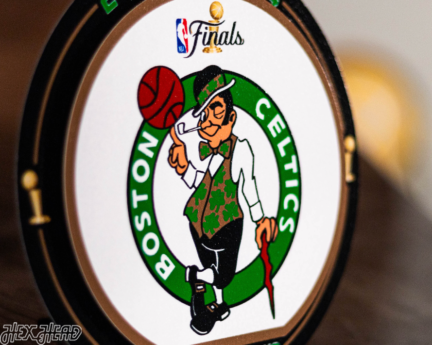 Boston Celtics "2008-2024" NBA World Champions "Double Play" On the Shelf or on the Wall Art