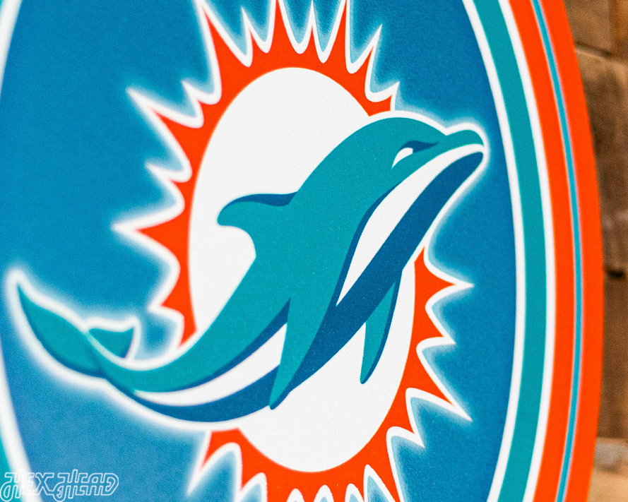 VARSITY Collection- SINGLE Layer Miami Dolphins Metal Wall Art