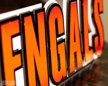 Cincinnati Bengals Wordmark 3D Vintage Metal Wall Art