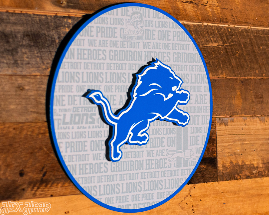 Detroit Lions CRAFT SERIES 3D Embossed Metal Wall Art