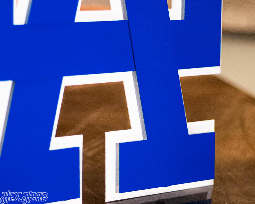 Los Angeles Dodgers interlocking "LA" 3D Vintage Metal Wall Art