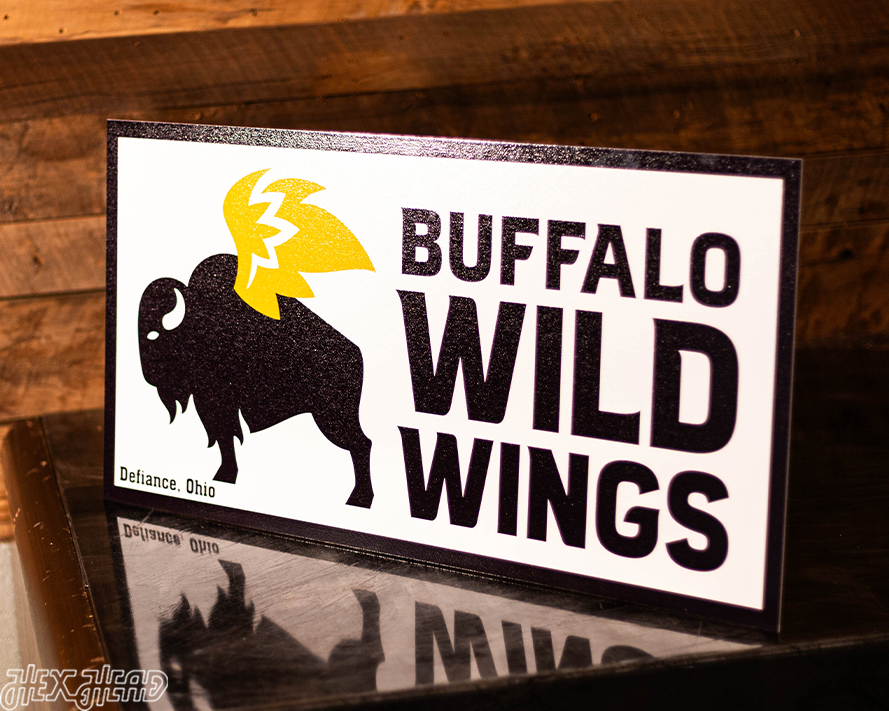 Buffalo Wild Wings Logo SINGLE LAYER Vintage Metal Wall Art