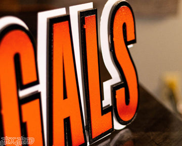 Cincinnati Bengals Wordmark 3D Vintage Metal Wall Art