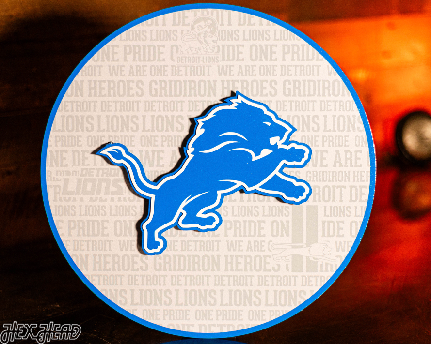 Detroit Lions CRAFT SERIES 3D Embossed Metal Wall Art