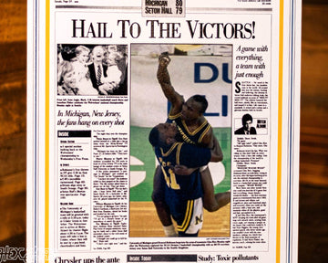 Detroit Free Press Michigan Wolverines 1989 Basketball National Champions Front Page - APRIL 4, 1989