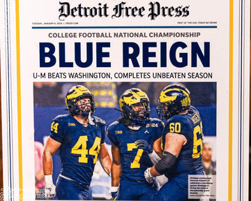 Detroit Free Press Michigan Wolverines 2023 Football National Champions Front Page - JAN 9, 2024