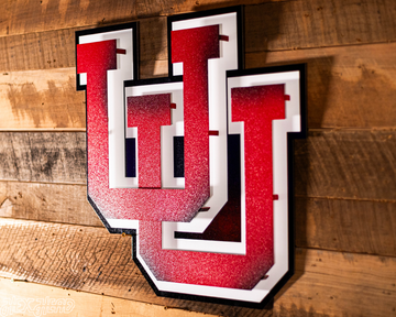 Utah Utes Interlocking U Logo 3D Vintage Metal Wall Art