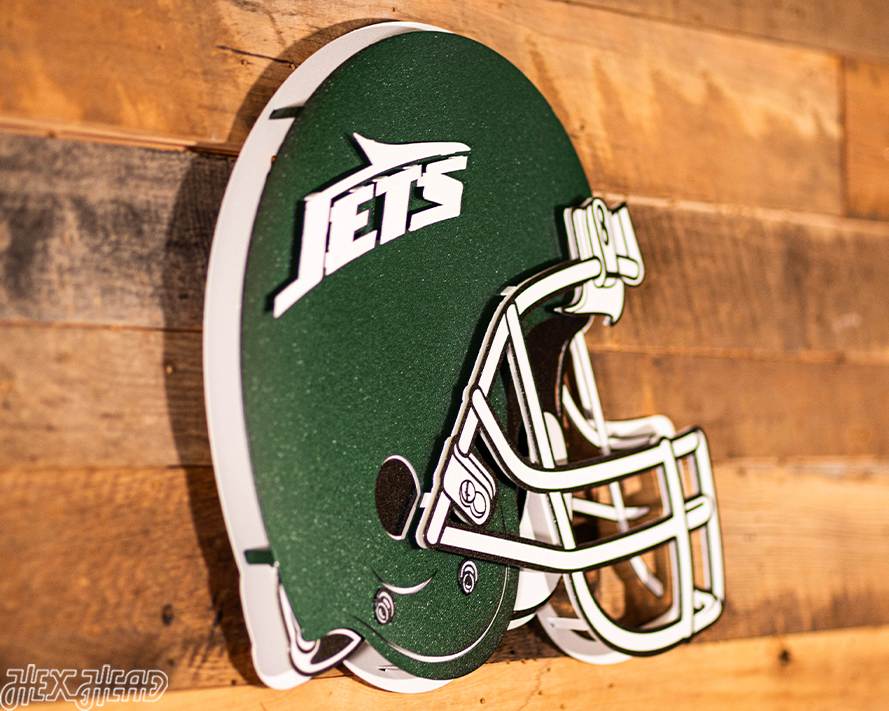 New York Jets BLITZ Collection - 8 Layer Helmet 3D Vintage Metal Wall Art