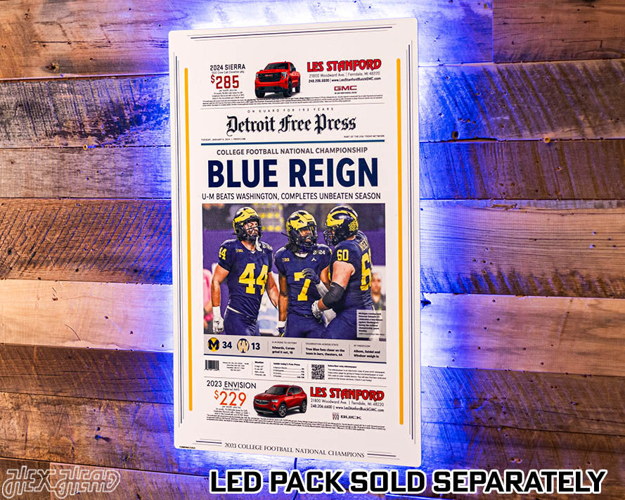 Detroit Free Press Michigan Wolverines 2023 Football National Champions Front Page - JAN 9, 2024