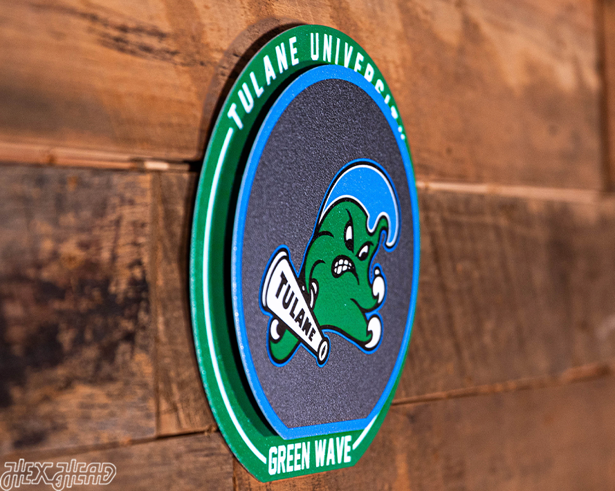 Tulane Green Wave "Double Play" On the Shelf or on the Wall Art