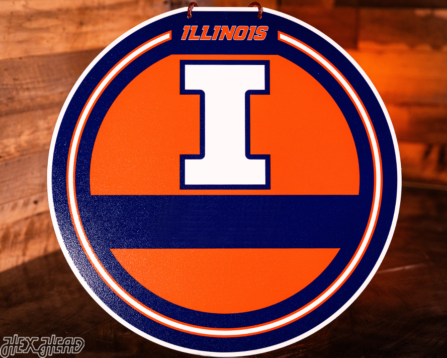 Illinois Fighting Illini Personalized Monogram Metal Art