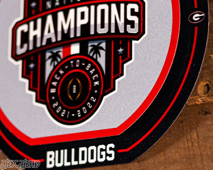 Georgia Bulldogs 2022 BACK to BACK "Double Play" On the Shelf or on the Wall Art