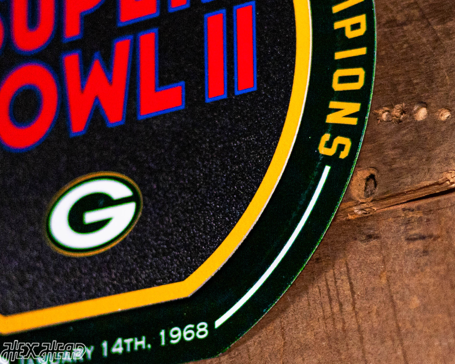 Green Bay Packers Super Bowl "II" Double Play On the Shelf or on the Wall Art