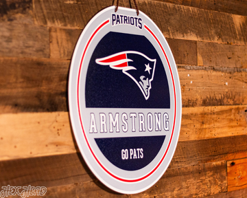 New England Patriots Personalized Monogram Metal Art