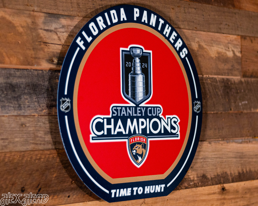 VARSITY Collection- SINGLE layer Florida Panthers 2024 Stanley Cup Champions Metal Wall Art