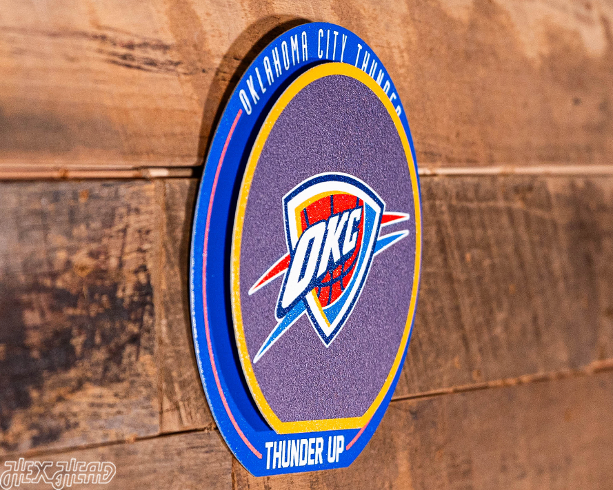 Oklahoma City Thunder "Double Play" On the Shelf or on the Wall Art