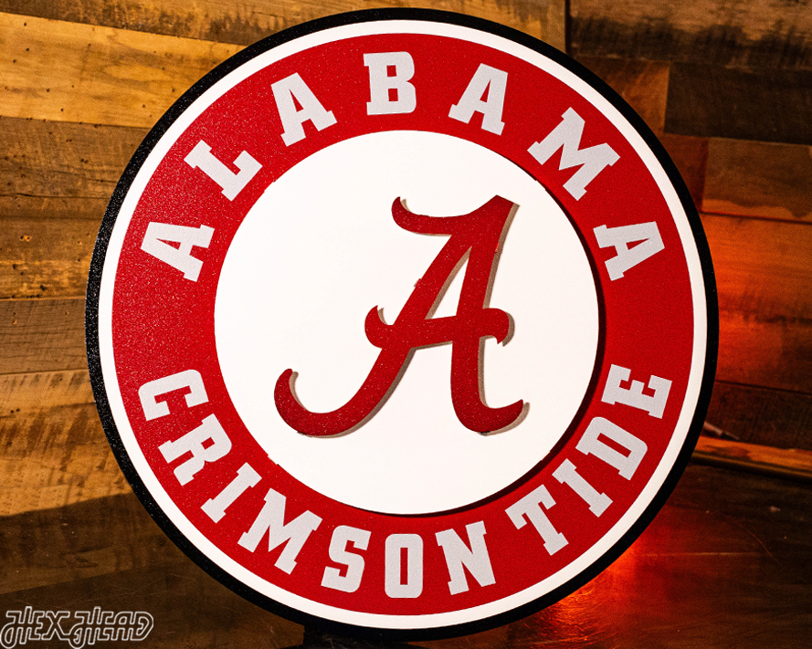 Alabama Crimson Tide 3D Vintage Metal Wall Art