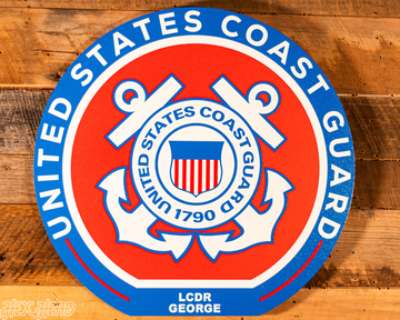 VARSITY Collection- SINGLE Layer United States Coast Guard Metal Wall Art