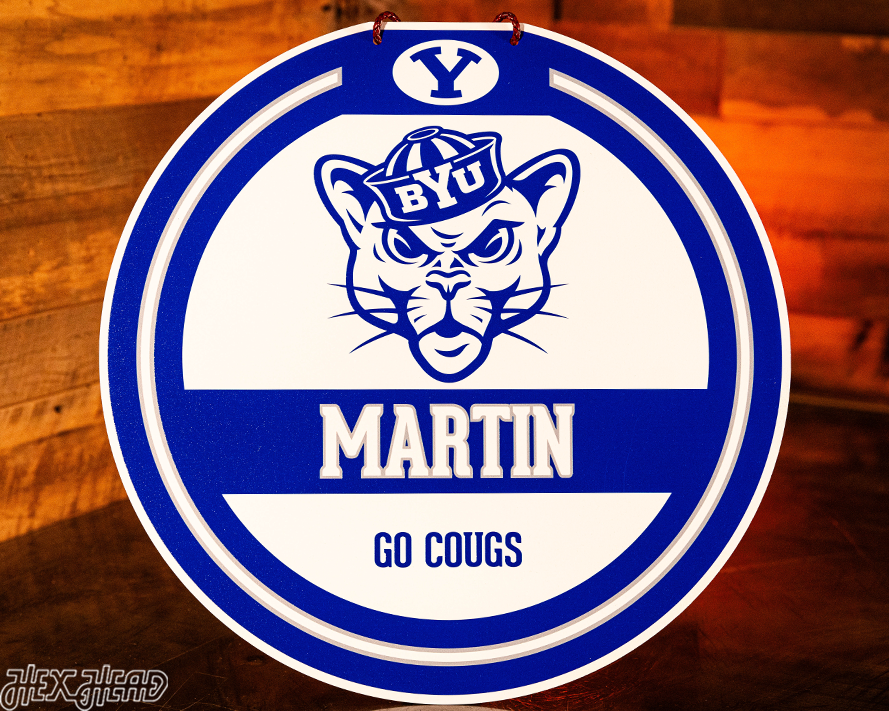 BYU Cougars Personalized Monogram Metal Art