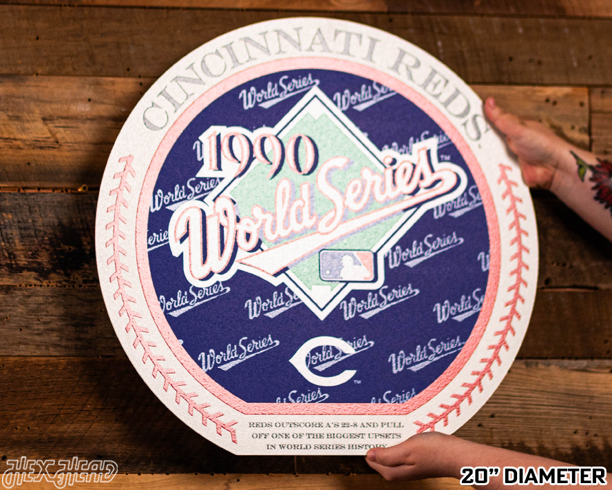 VARSITY Collection- SINGLE Layer 1990 World Series Cincinnati Reds Metal Wall Art