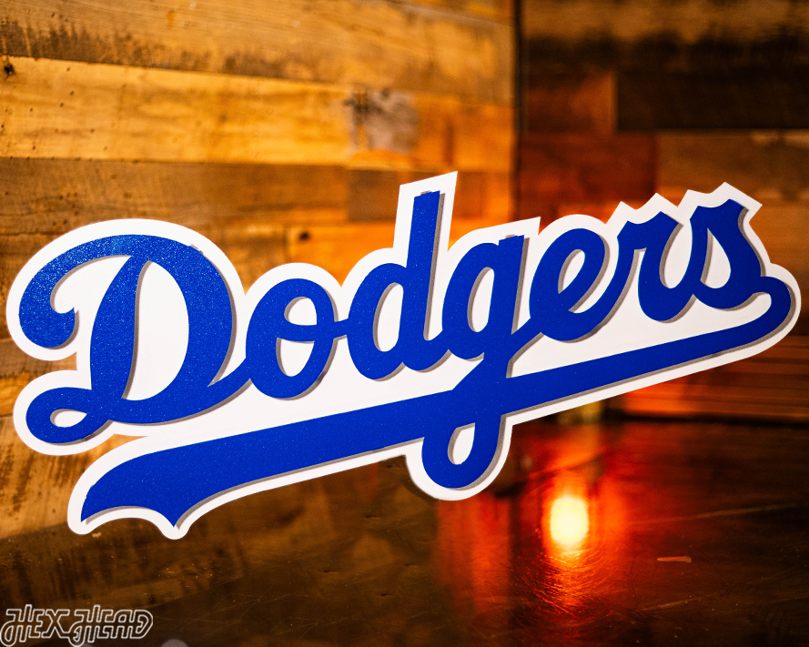 Los Angeles Dodgers Script 3D Metal Wall Art