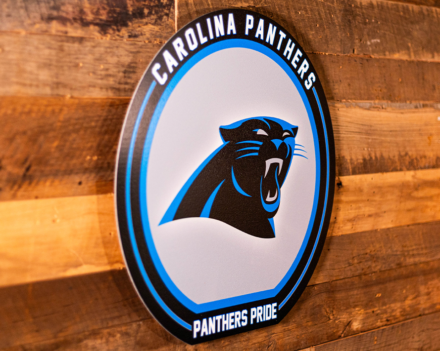 VARSITY Collection- SINGLE Layer Carolina Panthers Metal Wall Art