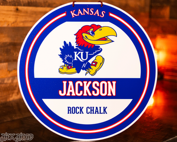 Kansas Jayhawks Personalized Monogram Metal Art