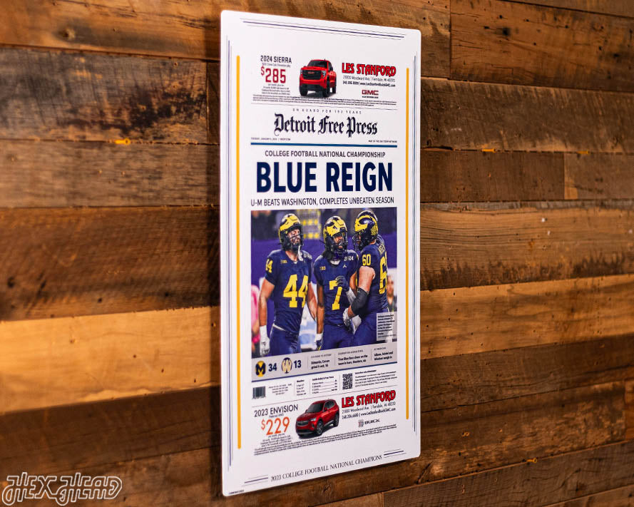 Detroit Free Press Michigan Wolverines 2023 Football National Champions Front Page - JAN 9, 2024