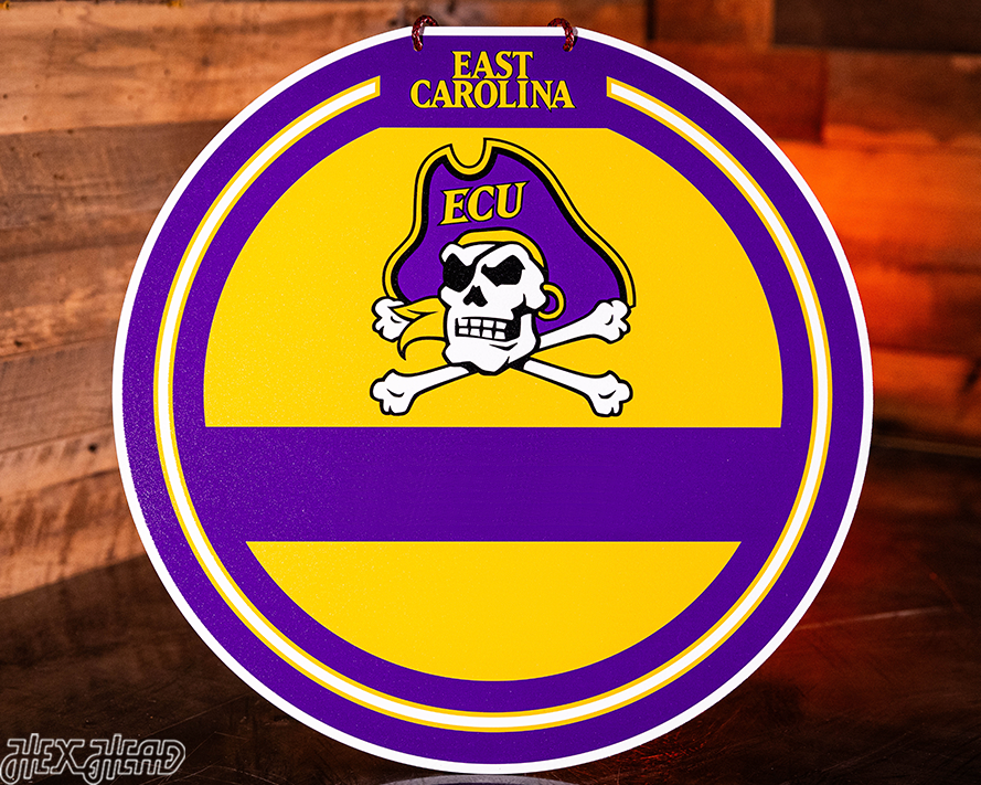 East Carolina Pirates Personalized Monogram Metal Art