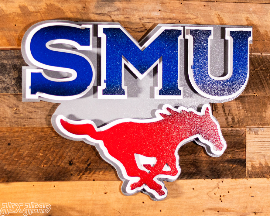 SMU Southern Methodist University 3D Vintage Metal Wall Art