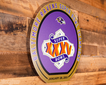 VARSITY Collection- Single Layer Baltimore Ravens Super Bowl XXXV  Metal Wall Art