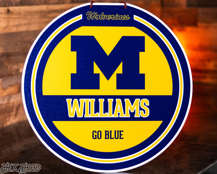 Michigan Wolverines Personalized Monogram Metal Art