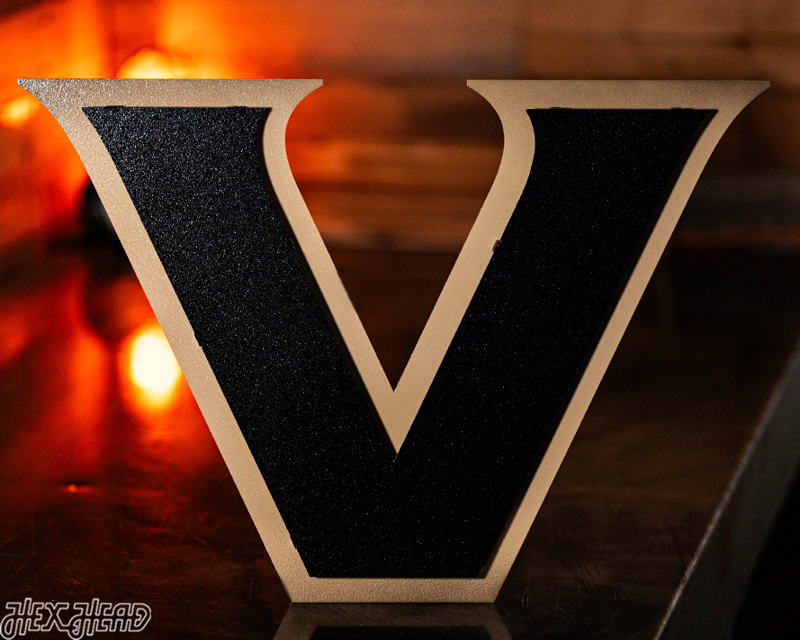 Vanderbilt Commodores "V" 3D Vintage Metal Wall Art