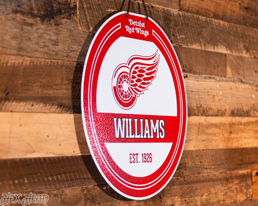 Detroit Red Wings Personalized Monogram Metal Art