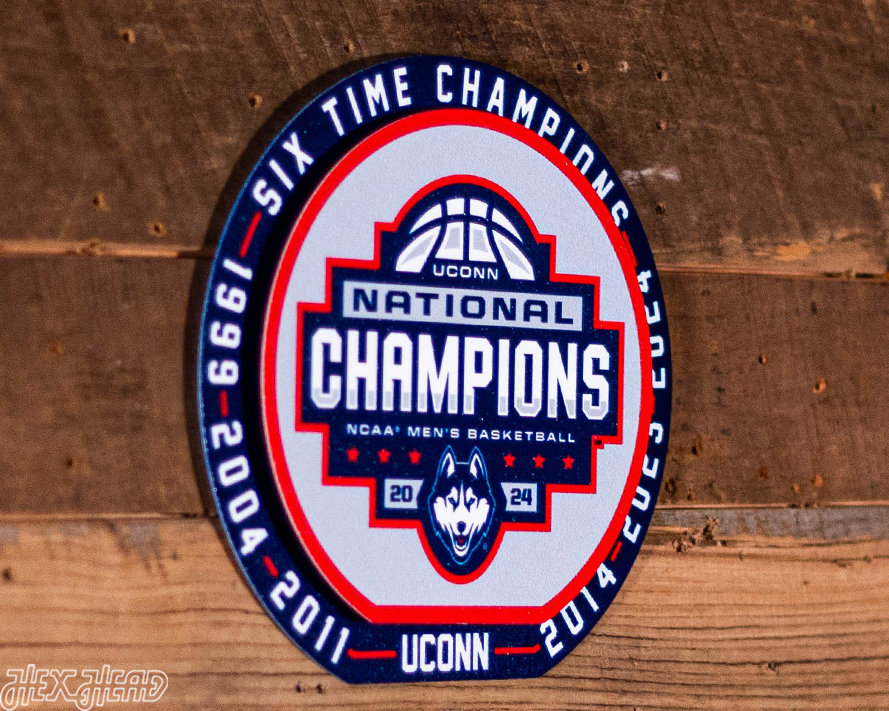 Connecticut UCONN Huskies National Champions "Double Play" On the Shelf or on the Wall Art