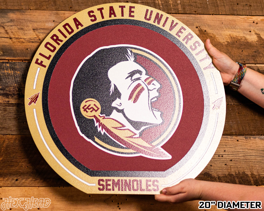 VARSITY Collection- SINGLE Layer Florida State Seminoles Metal Wall Art