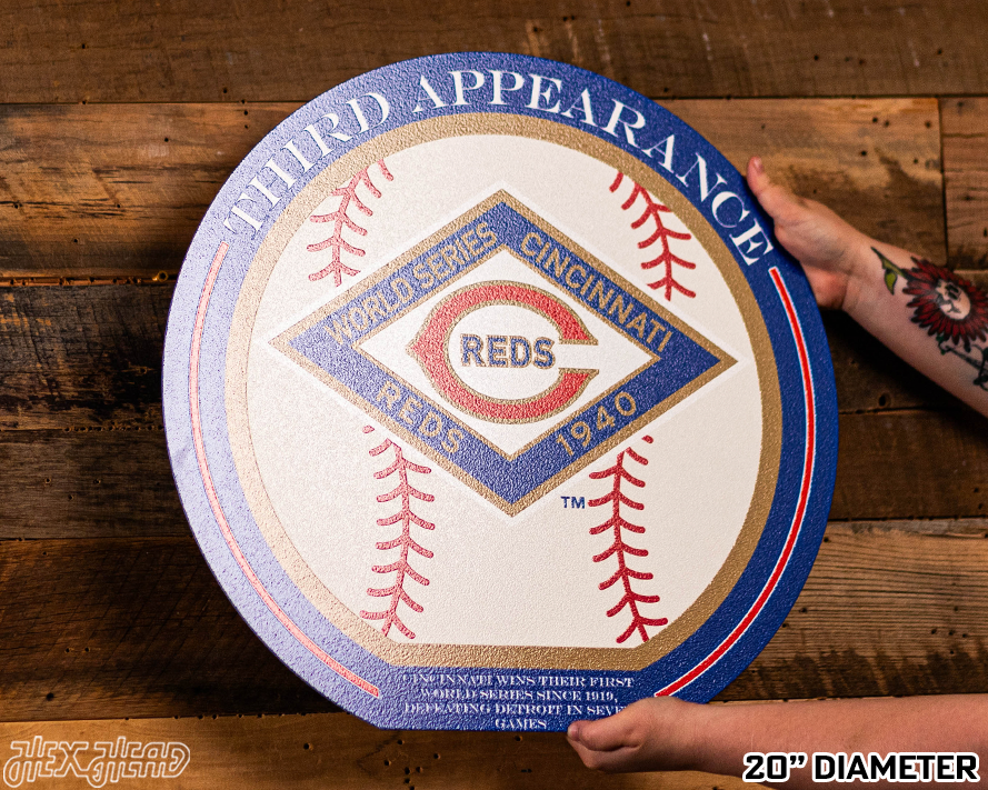 VARSITY Collection- SINGLE Layer 1940 World Series Cincinnati Reds Metal Wall Art