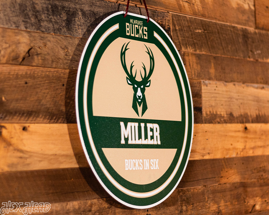 Milwaukee Bucks Personalized Monogram Metal Art