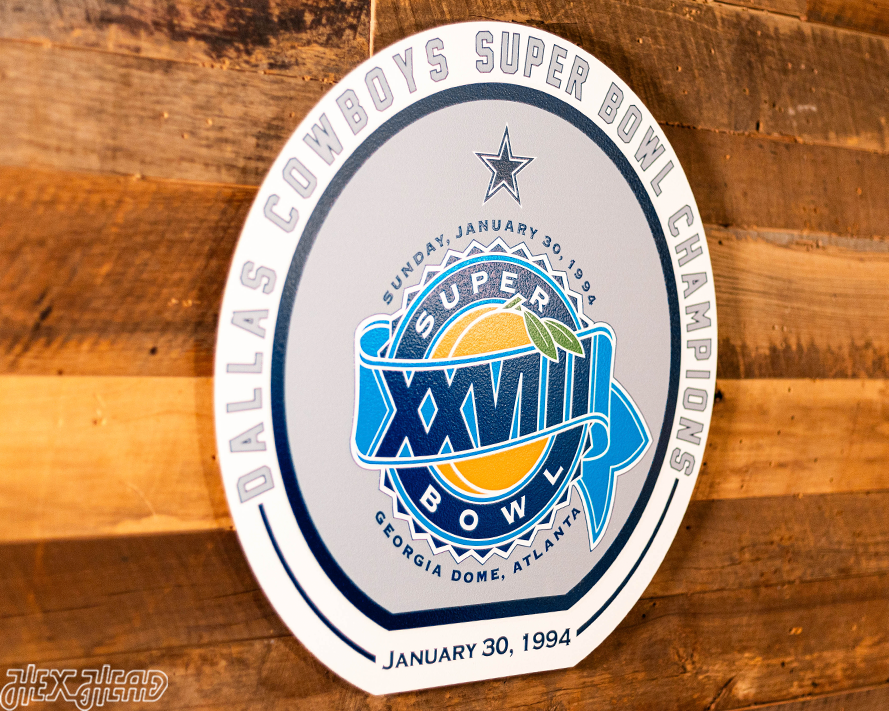 VARSITY Collection- SINGLE Layer Dallas Cowboys Super Bowl XXVIII Metal Wall Art