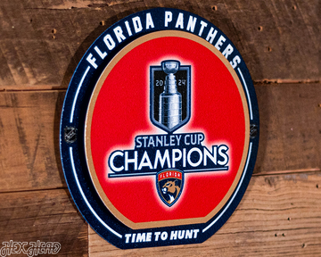 8" Florida Panthers 2024 Stanley Cup Champions "Double Play" On the Shelf or on the Wall Art