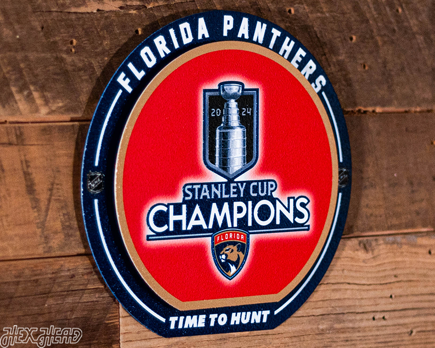 Florida Panthers 2024 Stanley Cup Champions "Double Play" On the Shelf or on the Wall Art