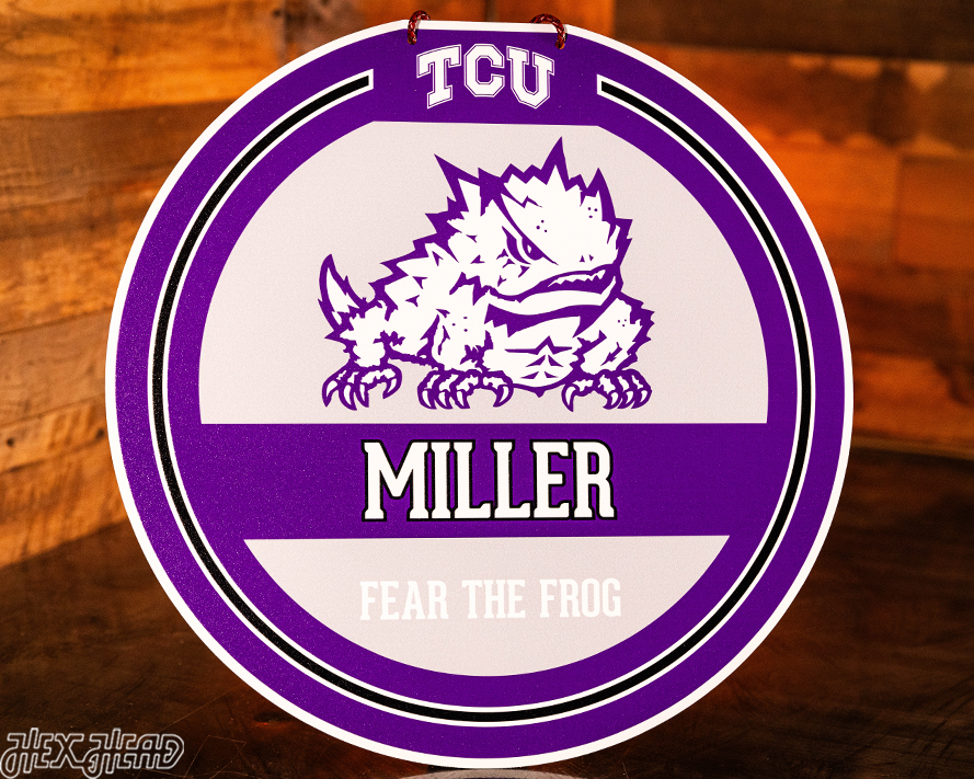 TCU Horned Frogs Personalized Monogram Metal Art