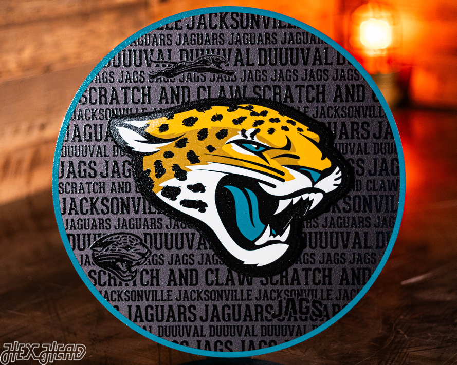 Jacksonville Jaguars CRAFT SERIES 3D Vintage Metal Wall Art