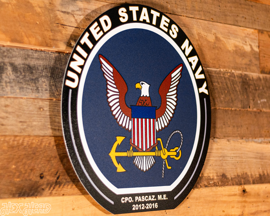 VARSITY Collection- SINGLE Layer United States Navy Metal Wall Art