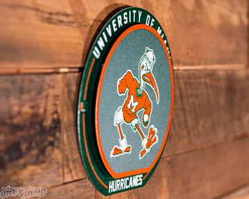 Miami Hurricanes "Double Play" On the Shelf or on the Wall Art