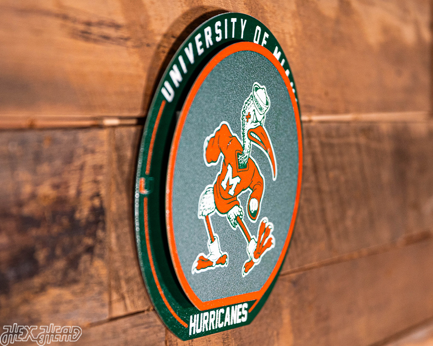 Miami Hurricanes "Double Play" On the Shelf or on the Wall Art