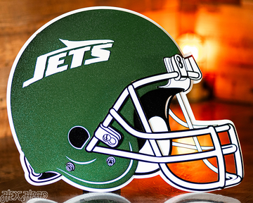 New York Jets BLITZ Collection - 8 Layer Helmet 3D Vintage Metal Wall Art